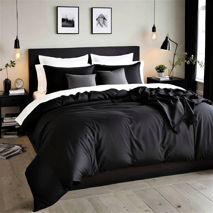 modern black bedding