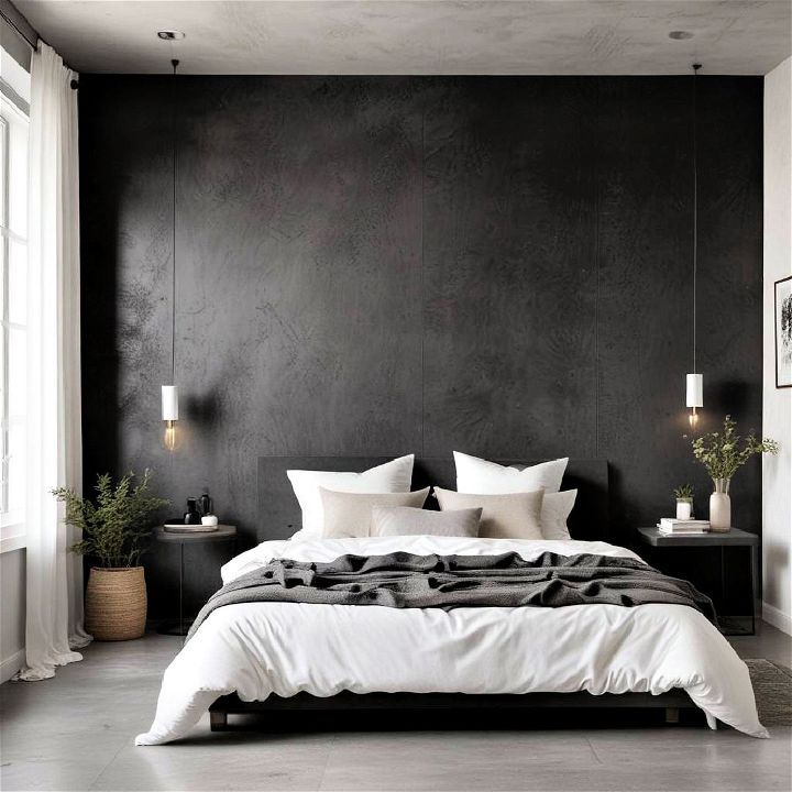 modern black concrete wall design