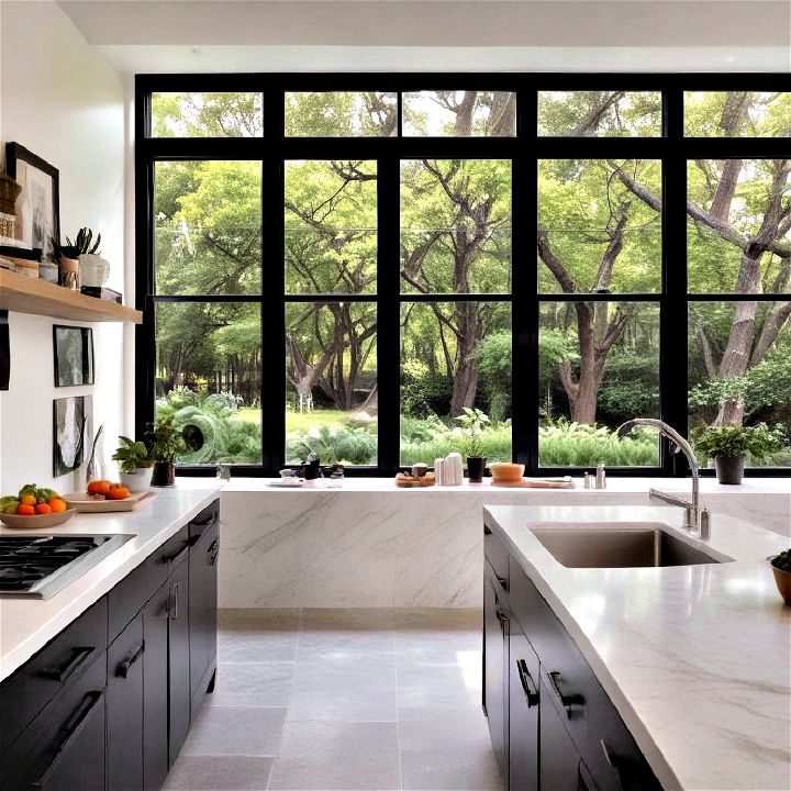 modern black framed windows for bold contrast