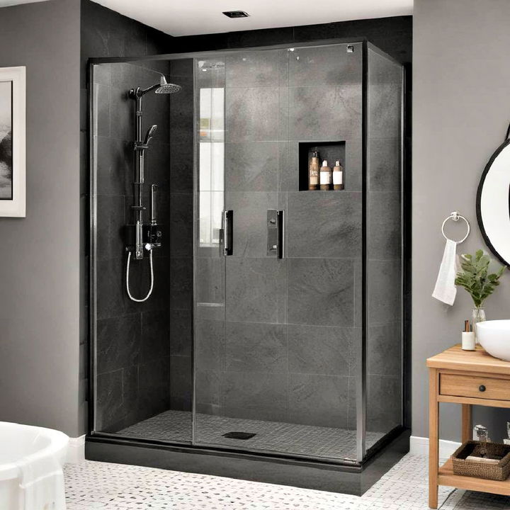 modern black shower enclosure