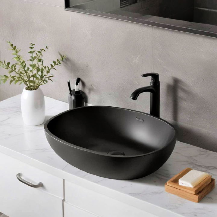 modern black sink