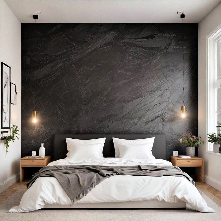 modern black slate wall design