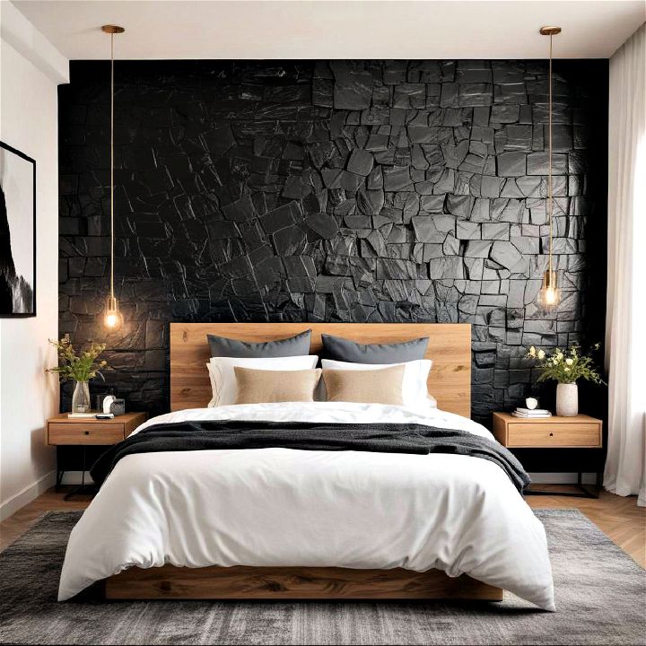 modern black stone wall