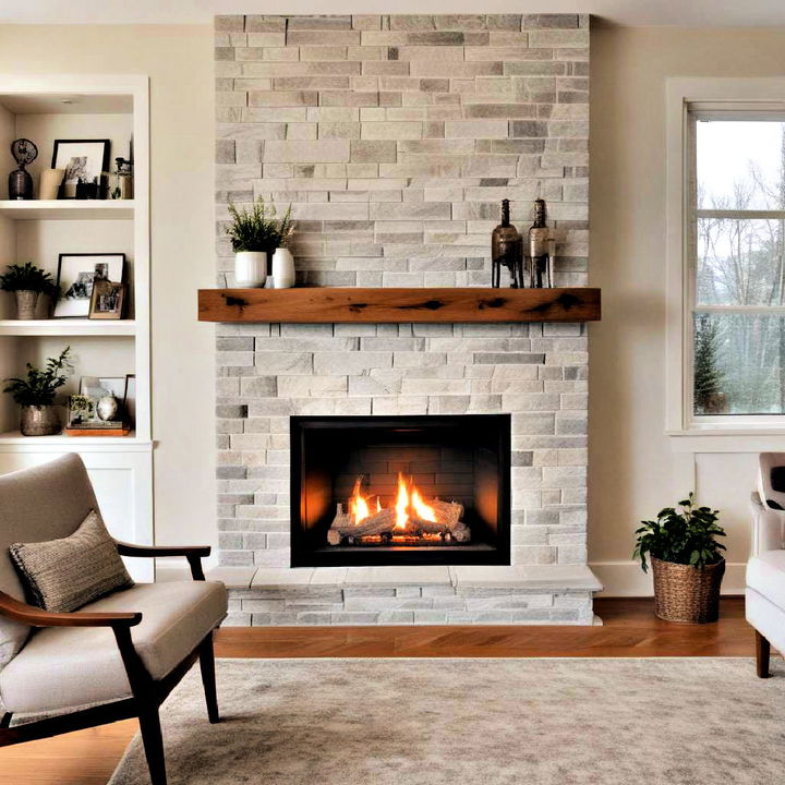 modern built in gas fireplace