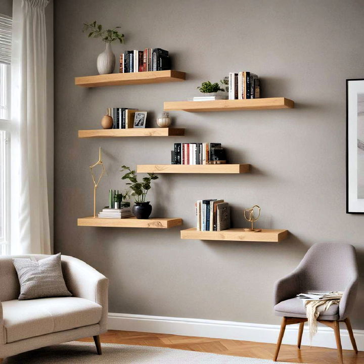 modern cantilevered shelves