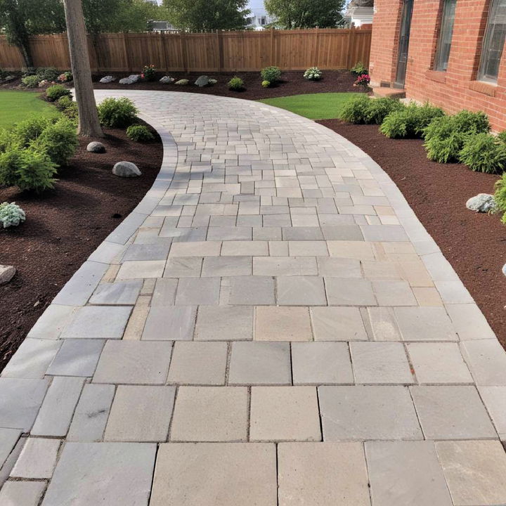 modern concrete pavers walkway