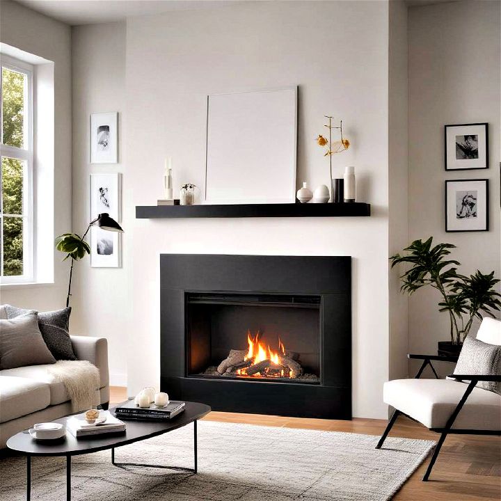 modern contemporary black fireplace design