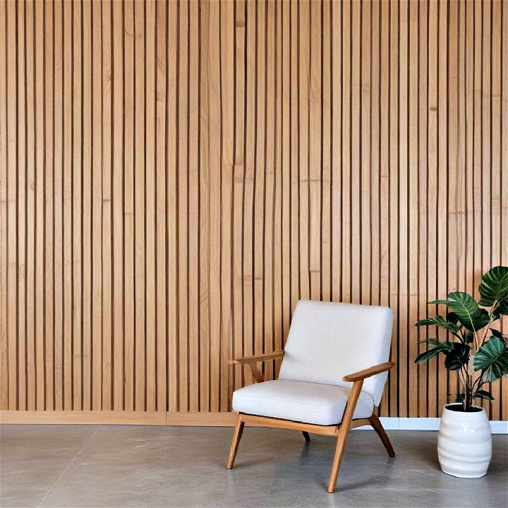 modern curved wood slat wall