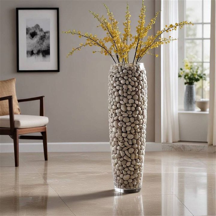 modern decorative stones vase