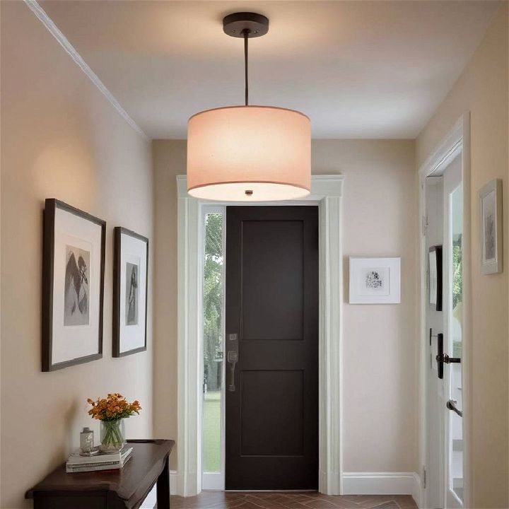 modern drum shade lights for entryway