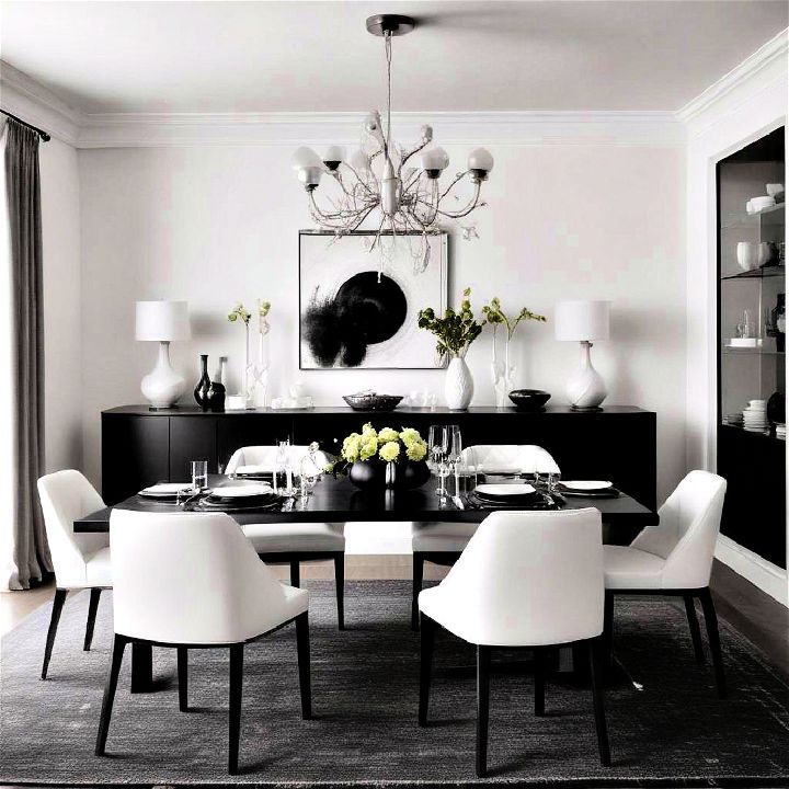 modern elegance monochrome dining room