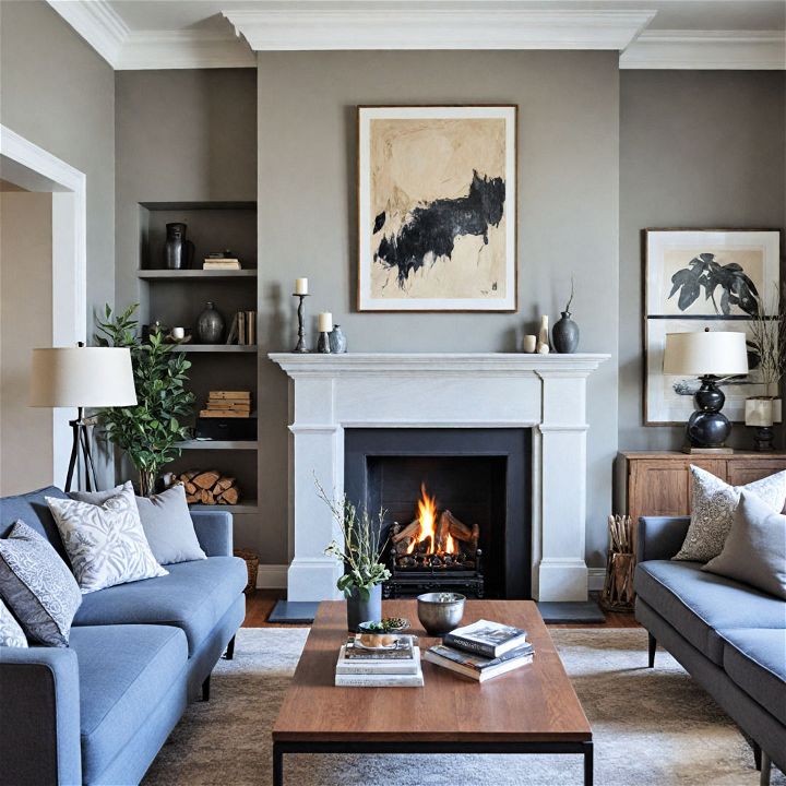 modern fireplace design for a living room