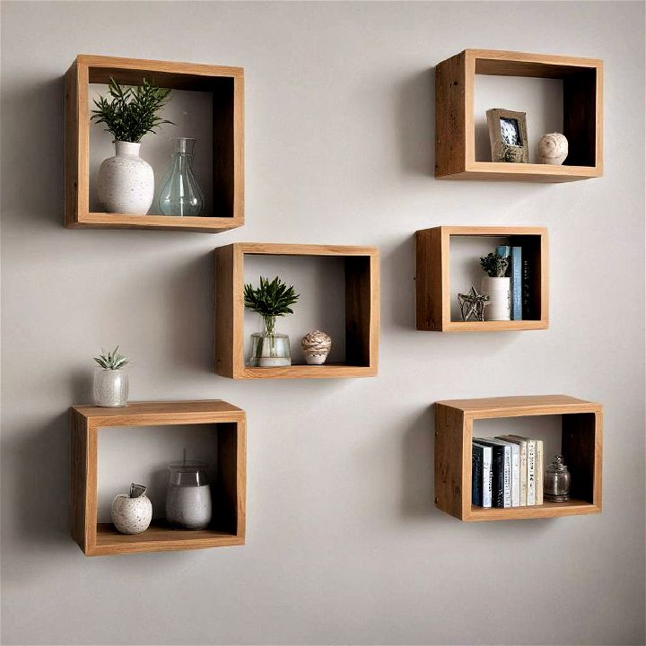 modern floating box shelves