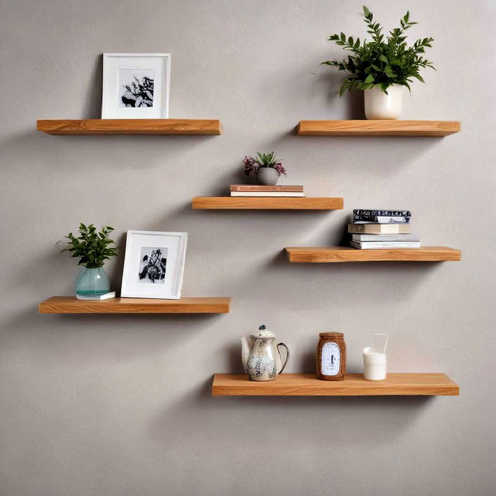 modern floating shelves