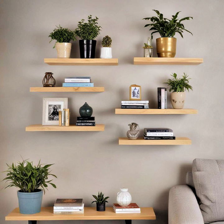 modern floating shelves for living room