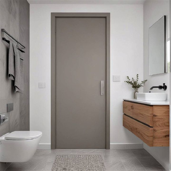 modern flush door for bathroom