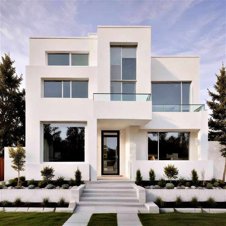 modern frost white home exterior