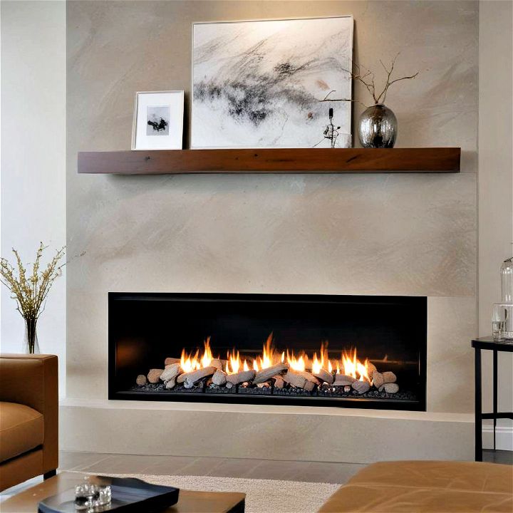 modern gas linear fireplace