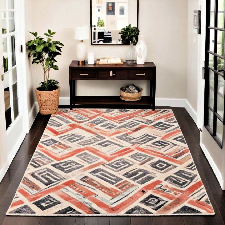 modern geometric entryway rug