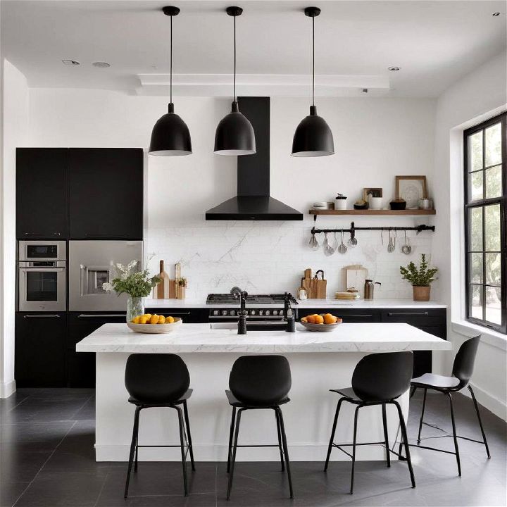 modern high contrast kitchen