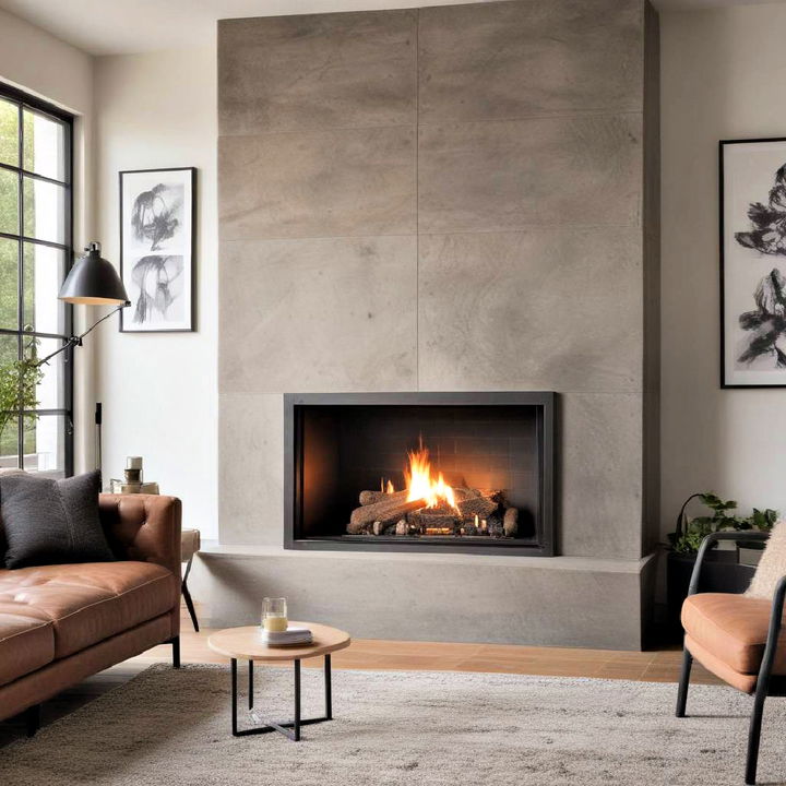 modern industrial style gas fireplace