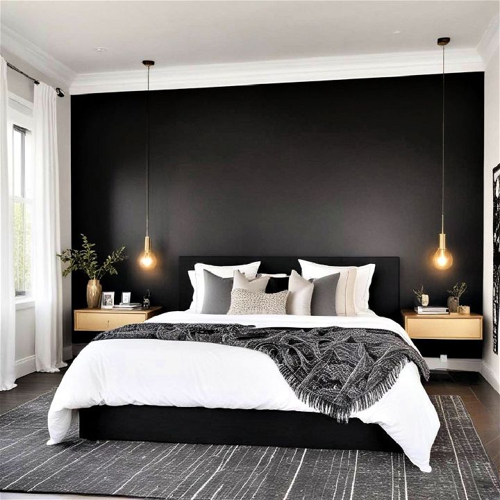 modern matte black finish for bedroom
