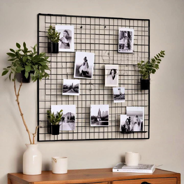 modern metal wall grids storage solution