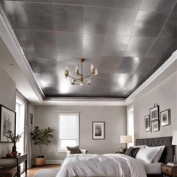 modern metallic ceiling for bedroom
