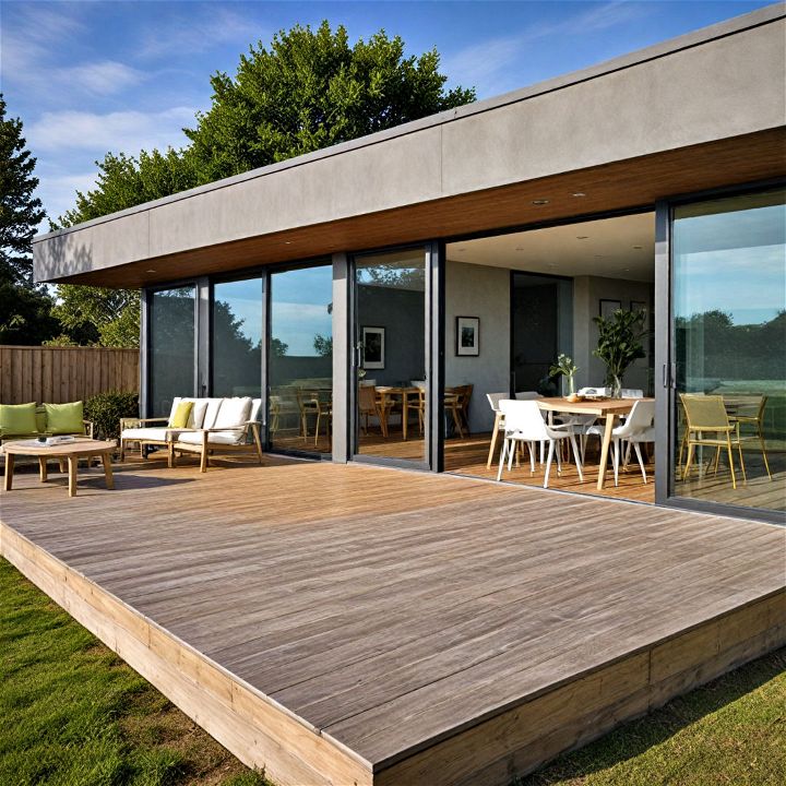 modern minimalist wooden deck