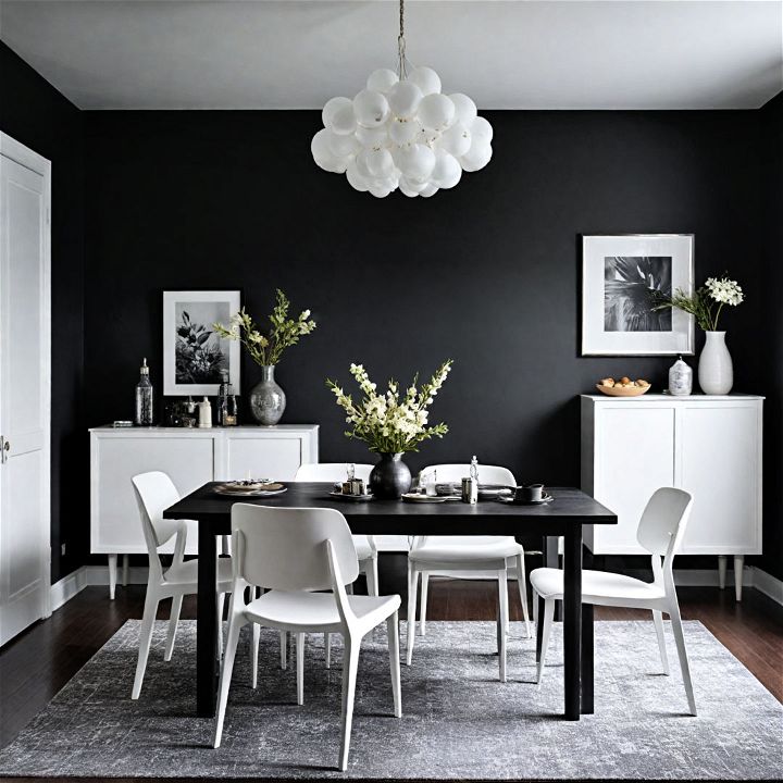 modern monochrome dining room