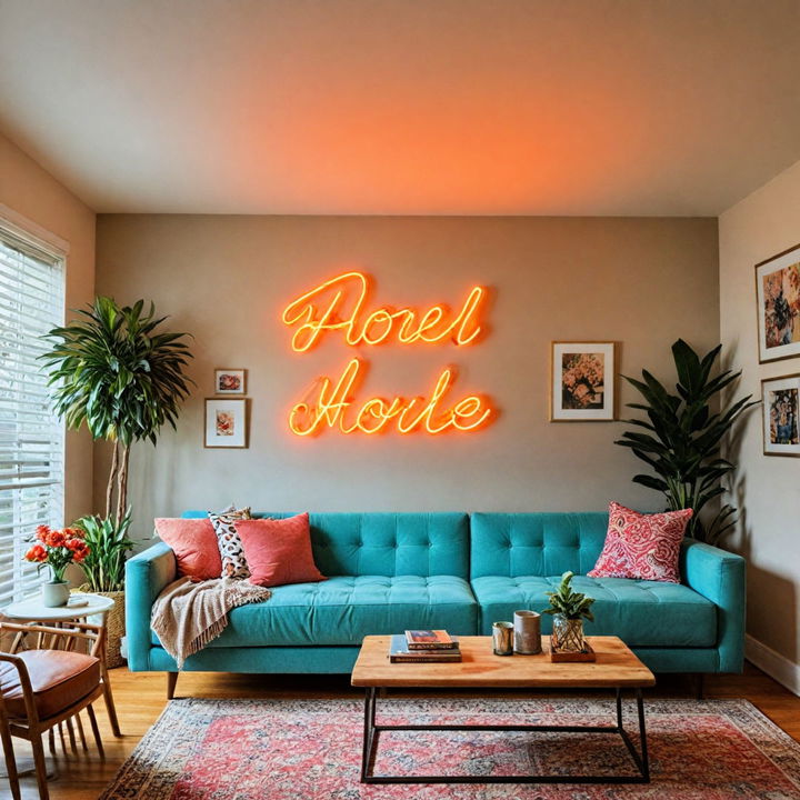 modern neon signs for living room