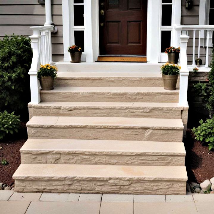 modern open risers airy feel to front steps