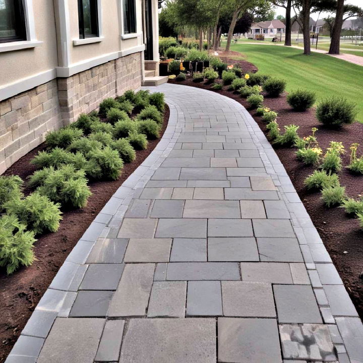 modern paver walkway