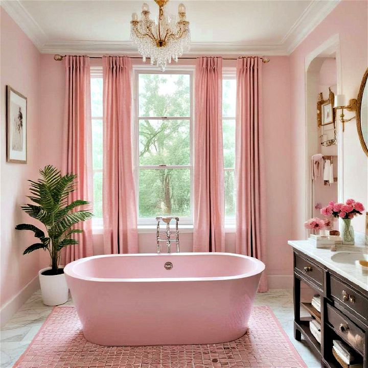 modern pink bathtub