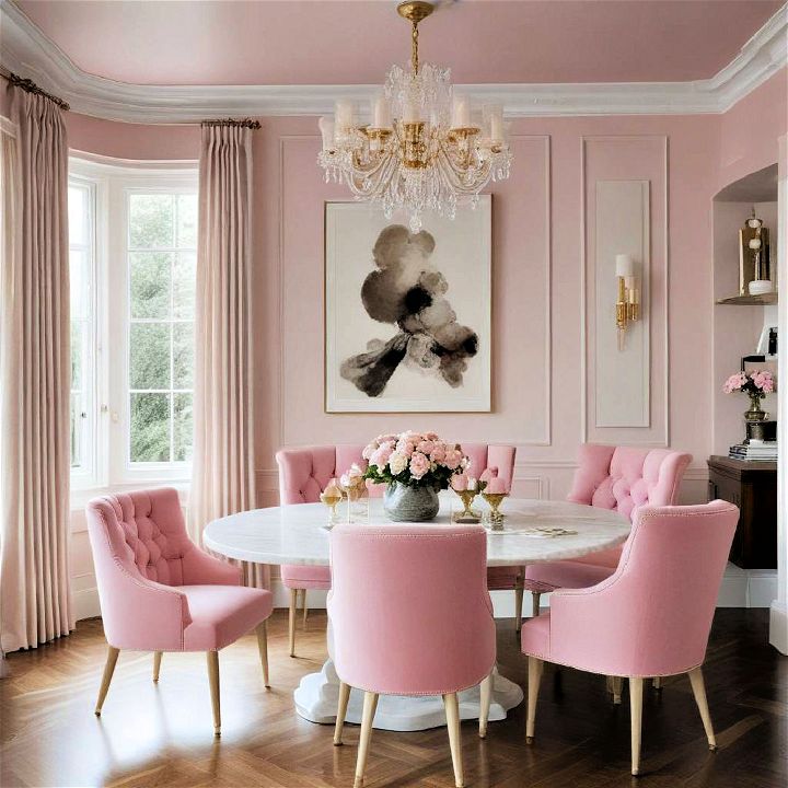 modern pink dining chair design