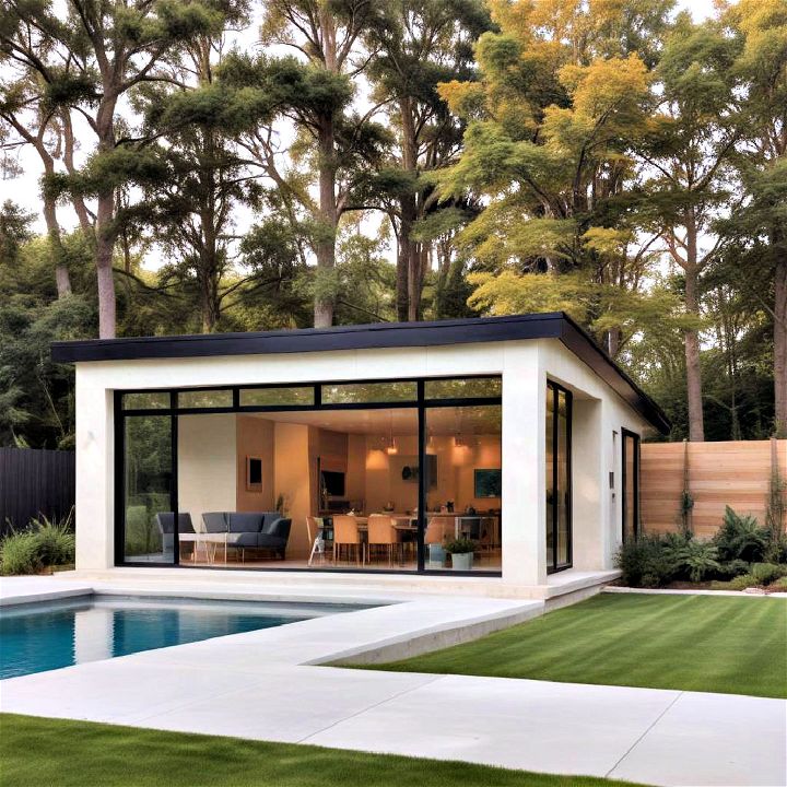 modern pool house