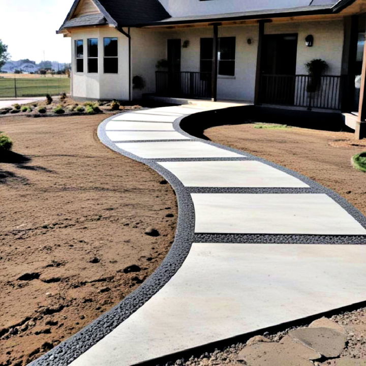 modern poured concrete walkway