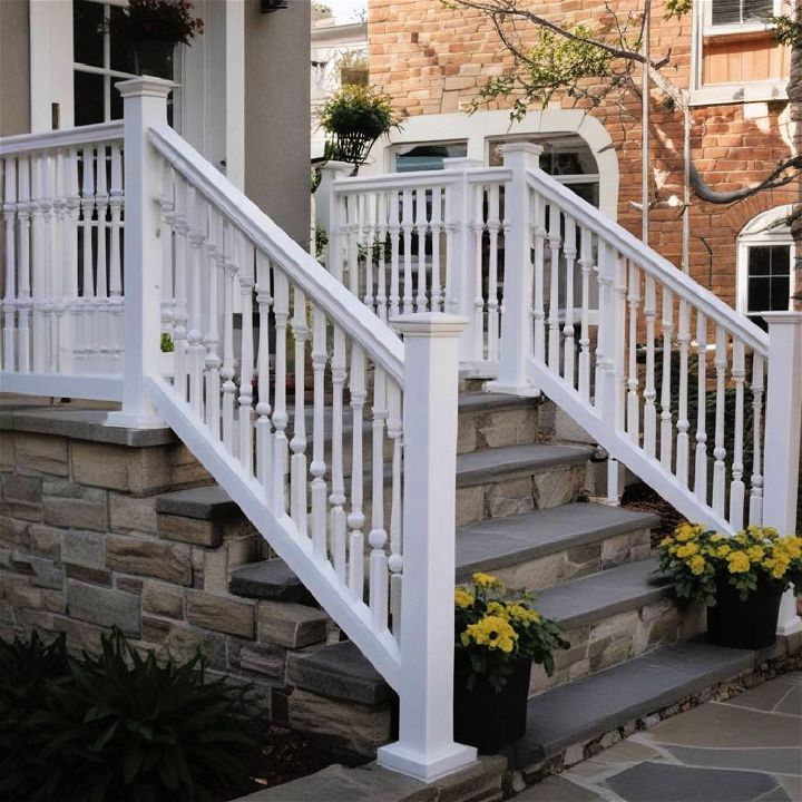 modern railing revamp front step