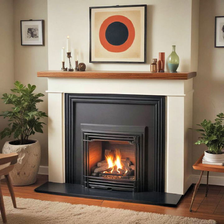 modern retro gas fireplace