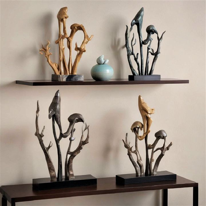 modern sculptures and figurines shelves