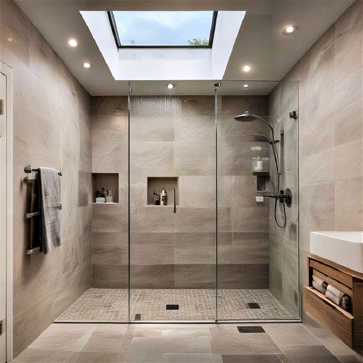 modern skylight shower