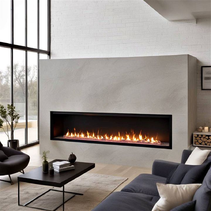 modern smart linear fireplace