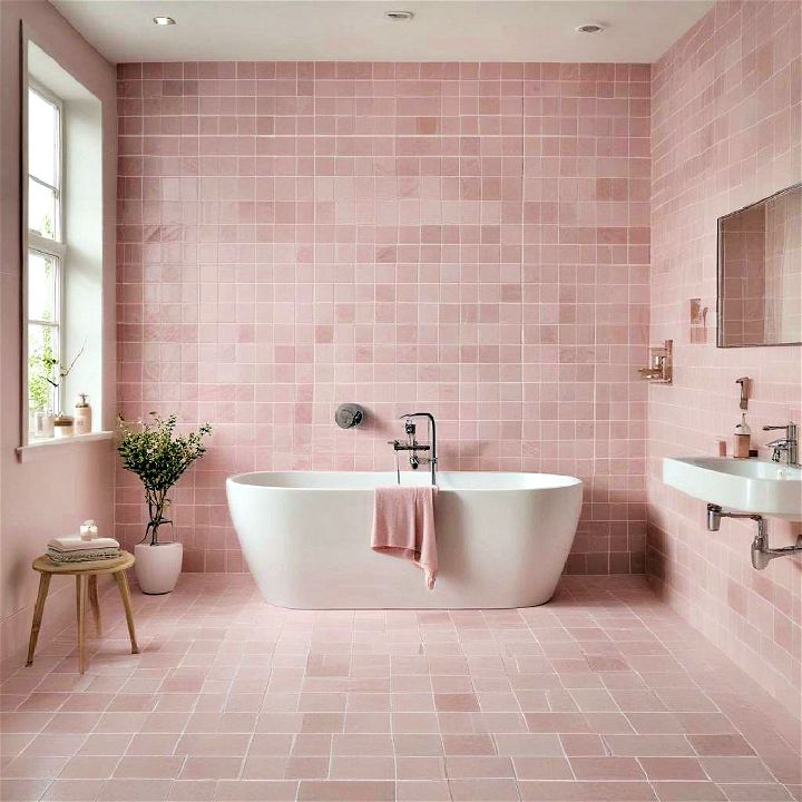 modern soft pink tiles