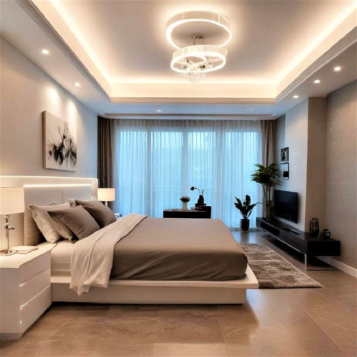 modern tray ceiling with led lighting