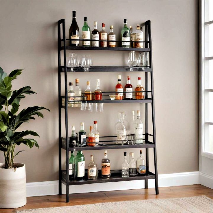 modern twist ladder shelf bar