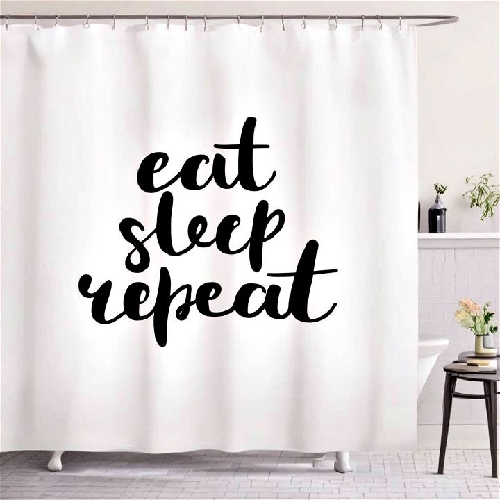 modern typography shower curtain