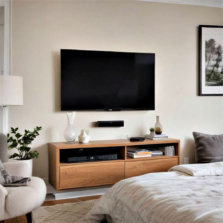 modern wall mounted tv for bedroom