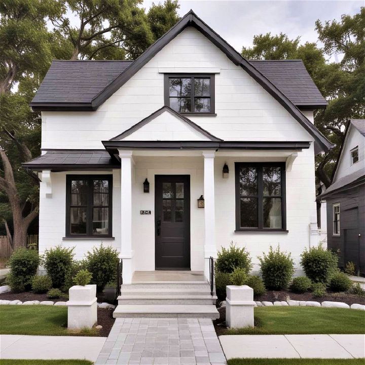 modern white with charcoal trim