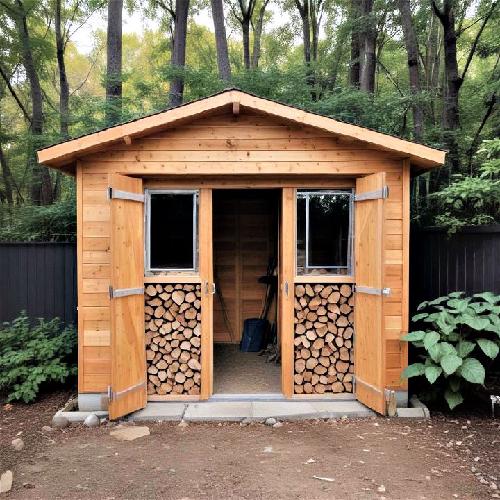 modern wood shed for wood storage