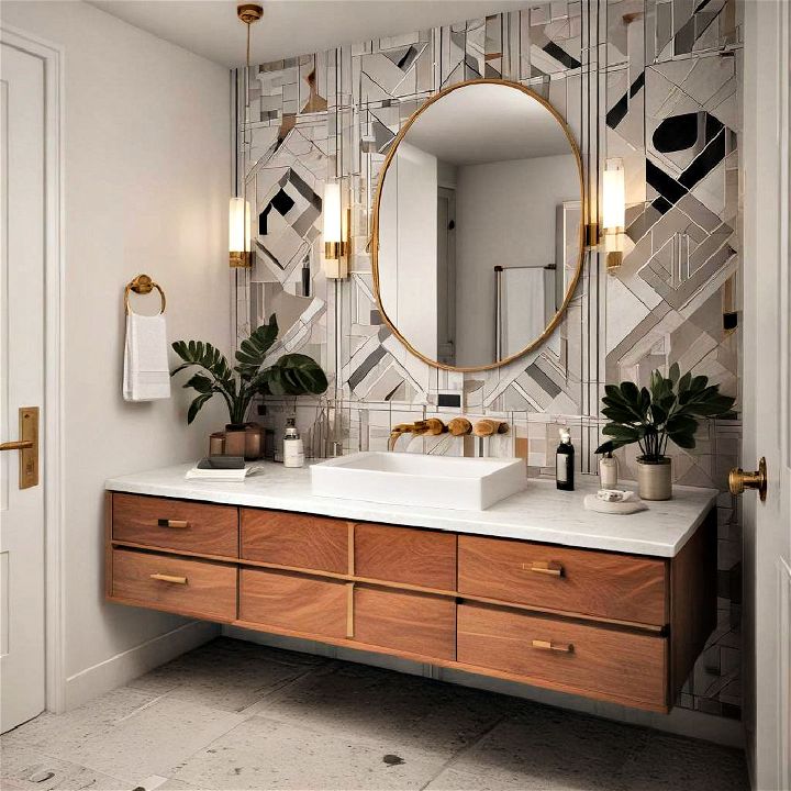 modernist art deco for mid century modern bathroom